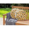 Conjunto De 2 Cojines De Jardín Almohada De Exterior ⌀ 40 Cm Poliéster Motivo Hojas Multicolor Taggia - Multicolor