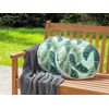 Conjunto De 2 Cojines De Jardín Almohada De Exterior ⌀ 40 Cm Poliéster Motivo Hojas Verde Boissano - Verde