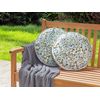 Conjunto De 2 Cojines De Jardín Almohada De Exterior ⌀ 40 Cm Poliéster Motivo Floral Azul Valloria - Azul