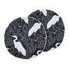 Conjunto De 2 Cojines De Jardín Almohada De Exterior ⌀ 40 Cm Poliéster Estampado Pájaros Negro Pianazzo - Negro