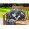 Conjunto De 2 Cojines De Jardín Almohada De Exterior ⌀ 40 Cm Poliéster Estampado Pájaros Negro Pianazzo - Negro