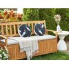 Conjunto De 2 Cojines De Jardín Almohada De Exterior ⌀ 40 Cm Poliéster Estampado Pájaros Negro Pianazzo - Negro