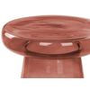 Mesa Auxiliar De Cristal Color Rojo Oscuro Caldera - Rojo