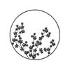 Decoración De Pared Moderna Floral En Marco Metal Redondo Arte ⌀ 70 Cm Adorno Pieza Negro Strontium - Negro