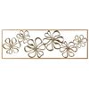 Decoración Moderna De Pared Arte De Hierro 90 X 31 Cm Pieza Decorativa Hecha A Mano Diseño Floral Dorado Cerium - Dorado