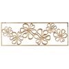 Decoración Moderna De Pared Arte De Hierro 90 X 31 Cm Pieza Decorativa Hecha A Mano Diseño Floral Dorado Cerium - Dorado