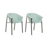 Conjunto De 2 Sillas Verde Menta Poliéster Contemporáneo Comedor Ames - Verde