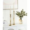 Conjunto De 2 Candeleros Brillantes Metálicos Glamour Candelabros Dorado Tirah - Dorado