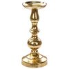 Conjunto De 2 Candeleros Brillantes Metálicos Glamour Candelabros Para Velas Gruesas Dorado Dirin - Dorado