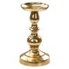 Conjunto De 2 Candeleros Brillantes Metálicos Glamour Candelabros Para Velas Gruesas Dorado Dirin - Dorado