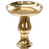 Conjunto De 2 Candeleros Brillantes Metálicos Glamour Candelabros Para Velas Gruesas Dorado Dirin - Dorado