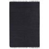 Alfombra De Yute Negro 200 X 300 Cm Para Pasillo Rectangular Tejida A Mano Con Borlas Decorativas Sinankoy - Negro