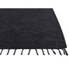 Alfombra De Yute Negro 200 X 300 Cm Para Pasillo Rectangular Tejida A Mano Con Borlas Decorativas Sinankoy - Negro