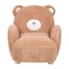 Silla Con Forma De Oso Tapizada En Poliéster De Imitación De Piel Con Reposabrazos De Felpa Muebles Para Niños Marrón Boo - Marrón