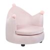 Silla Tapizado De Terciopelo Diseño Sillón En Forma De Corona Con Reposabrazos Afelpado Muebles Para Niños Rosa Vega - Rosa