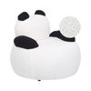 Silla Animales Tapicería Bouclé Diseño Sillón Forma Panda Con Reposabrazos Afelpado Muebles Infantil Para Niños Blanco Y Negro Viby - Blanco