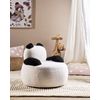 Silla Animales Tapicería Bouclé Diseño Sillón Forma Panda Con Reposabrazos Afelpado Muebles Infantil Para Niños Blanco Y Negro Viby - Blanco