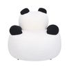 Silla Animales Tapicería Bouclé Diseño Sillón Forma Panda Con Reposabrazos Afelpado Muebles Infantil Para Niños Blanco Y Negro Viby - Blanco