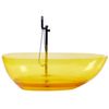 Bañera Moderna Independiente Solid Surface Ovalada Color Transparente 169 X 78 Cm Amarillo Blancarena - Amarillo