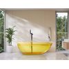 Bañera Moderna Independiente Solid Surface Ovalada Color Transparente 169 X 78 Cm Amarillo Blancarena - Amarillo