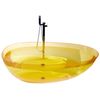 Bañera Moderna Independiente Solid Surface Ovalada Color Transparente 169 X 78 Cm Amarillo Blancarena - Amarillo