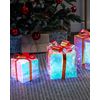 Decoración Led Conjunto De 3 Regalos Decoración Navidad Iluminada Iridiscente Multicolor Capella - Multicolor