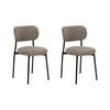 Conjunto De 2 Sillas Modernas Asientos Tapizados Bouclé Patas De Metal Para Comedor Cocina Gris Pardo Casey - Beige