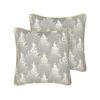 Conjunto De Cojines Estampado Navidad 45 X 45 Cm Funda De Algodón Extraíble Relleno Poliéster Gris Billbergia - Gris