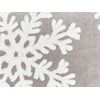 Cojín De Terciopelo Estampado Navidad Copo De Nieve 45 X 45 Cm Funda De Algodón Extraíble Relleno Poliéster Gris Blanco Murraya - Gris