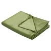 Funda De Manta Pesada Moderna Tejido Liso Poliéster Textil Dormitorio 135 X 200 Cm Verde Oscuro Rhea - Verde