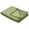 Funda De Manta Pesada Moderna Tejido Liso Poliéster Textil Dormitorio 150 X 200 Cm Verde Oscuro Rhea - Verde