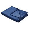 Funda De Manta Pesada Moderna Tejido Liso Poliéster Textil Dormitorio 135 X 200 Cm Azul Marino Rhea - Azul