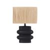Lámpara De Cerámica De Sobremesa Con Pantalla De Estilo Natural Minimalista Color Negro Judy - Natural