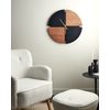 Reloj De Pared Clásico Con Forma Oval Madera Clara Y Negro 60 Cm Aramon - Madera Clara