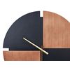 Reloj De Pared Clásico Con Forma Oval Madera Clara Y Negro 60 Cm Aramon - Madera Clara