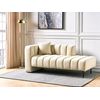 Chaise Longue De Terciopelo Estilo Moderno Con Patas Negras Y Cojines Color Beige Izquierda Lannils - Beige