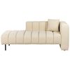 Chaise Longue De Terciopelo Estilo Moderno Con Patas Negras Y Cojines Color Beige Derecha Lannils - Beige