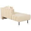 Chaise Longue De Terciopelo Estilo Moderno Con Patas Negras Y Cojines Color Beige Derecha Lannils - Beige