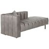 Chaise Longue De Terciopelo Estilo Moderno Con Patas Negras Y Cojines Color Gris Pardo Izquierda Lannils - Beige