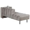 Chaise Longue De Terciopelo Estilo Moderno Con Patas Negras Y Cojines Color Gris Pardo Derecha Lannils - Beige