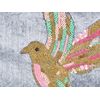 Cojín Almohada Decorativa De Terciopelo Bordada A Mano Con Pájaro Cuadrado 45 X 45 Cm Gris Ruellia - Gris