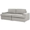 Conjunto De Sala De Estar Clásico 4 Plazas Sofá Sillón Tapizado Tela Poliéster Con Sillón Respaldo Acolchado Grueso Acolchado Gris Claro Alla - Gris