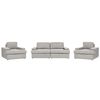 Conjunto De Sala De Estar Clásico 5 Plazas Sofá 2 Sillones Tapizado Tela Poliéster Con Sillón Respaldo Acolchado Grueso Acolchado Gris Claro Alla - Gris