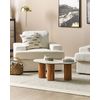 Conjunto De 2 Sillones Clásicos Tapizado Respaldo Acolchado Grueso Bouclé Blanco Alla - Blanco