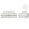 Conjunto De Sala De Estar Clásico 4 Plazas Sofá Sillón Tapizado Con Sillón Respaldo Acolchado Grueso Acolchado Bouclé Blanco Alla - Blanco