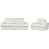 Conjunto De Sala De Estar Clásico 4 Plazas Sofá Sillón Tapizado Con Sillón Respaldo Acolchado Grueso Acolchado Bouclé Blanco Alla - Blanco