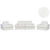 Conjunto De Sala De Estar Clásico 5 Plazas Sofá 2 Sillones Tapizado Con Sillón Respaldo Acolchado Grueso Acolchado Bouclé Blanco Alla - Blanco