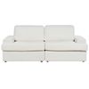 Conjunto De Sala De Estar Clásico 5 Plazas Sofá 2 Sillones Tapizado Con Sillón Respaldo Acolchado Grueso Acolchado Bouclé Blanco Alla - Blanco