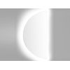 Espejo De Pared Led Moderno Contemporáneo Semicircular Para Colgar Dormitorio Baño 50 X 100 Cm Plateado Loue - Plateado