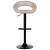 Conjunto De 2 Sillas De Bar Cocina Modernos De Altura Ajustable Tapizado Piel Sintética Beige Claro Peoria Ii - Beige